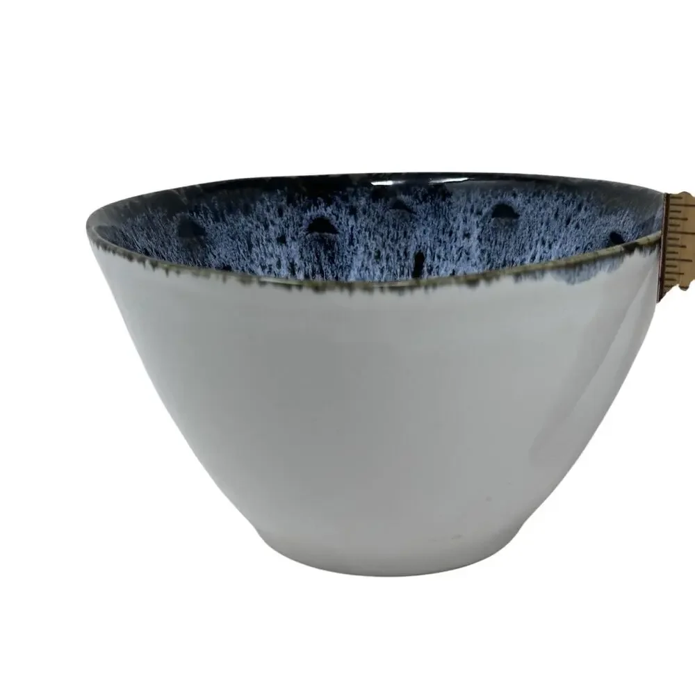 West Elm Reactive Glaze 3 pc. Place Setting Blue, Black, White Brown